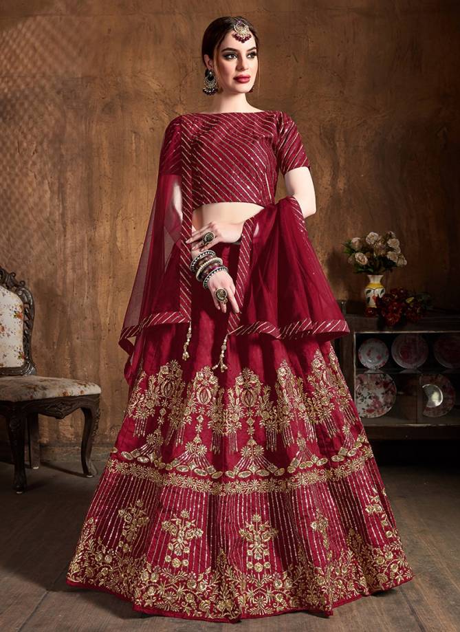 ZEEL CLOTHING CULTURAL Stylish Fancy Designer Wedding Wear Raw Silk Dori Badla And Sequins Embroidey Work Lehenga Choli Collection